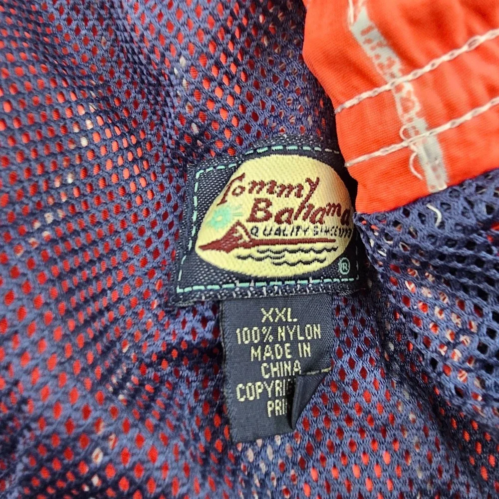 Tommy Bahama Relax Mens 2XL Swim Trunks Red White Striped Nylon Board Shorts